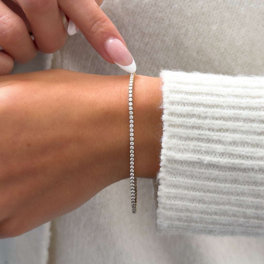 White Gold 3ctw Rivera Tennis Bracelet — MET-WB-0049 — additional view