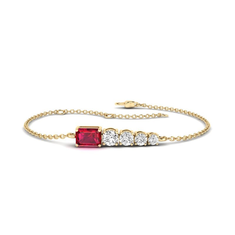 Yellow Gold Kate Ruby & Diamond Bracelet