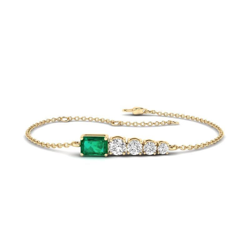 Yellow Gold Kate Emerald & Diamond Bracelet