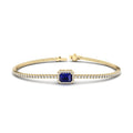 Yellow Gold Sapphire Halo Diamond Bracelet