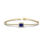 Yellow Gold Sapphire Halo Diamond Bracelet