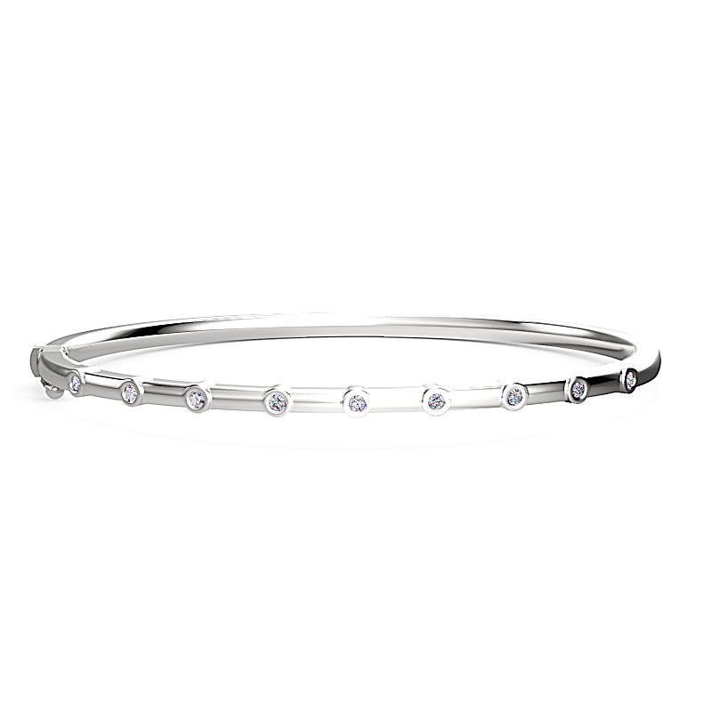 Silver Starlight Diamond Bangle