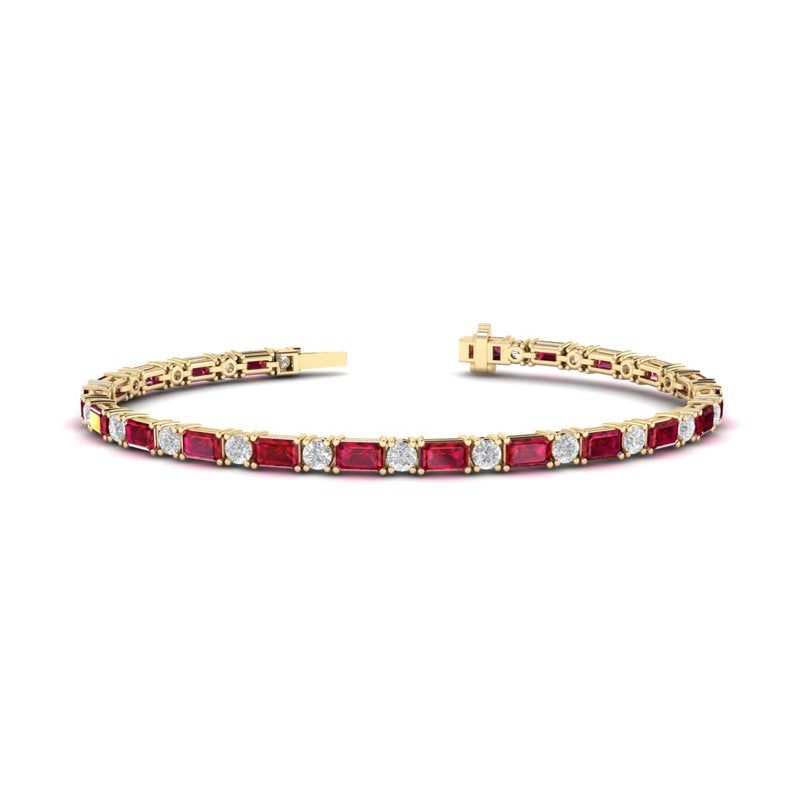 Yellow Gold Azalea Ruby & Diamond Bracelet