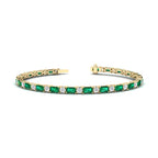 Yellow Gold Azalea Emerald & Diamond Bracelet