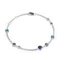 Silver Marin Bezel Blue Ombre Bracelet