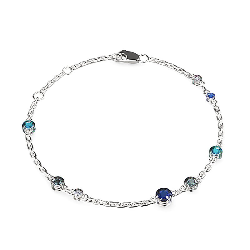 Silver Marin Bezel Blue Ombre Bracelet