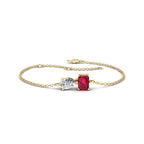 Yellow Gold Toi Et Moi Ruby Bracelet