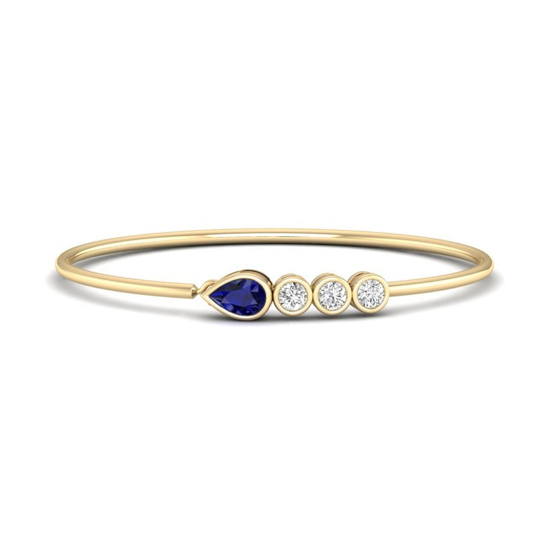 Yellow Gold Tiana Sapphire & Diamond Bangle