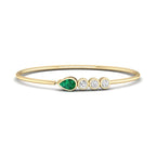 Yellow Gold Tiana Emerald & Diamond Bangle
