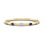 Yellow Gold Bold Sapphire Mixed Shaped Bangle