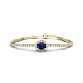 Yellow Gold Oval Sapphire Diamond Bracelet