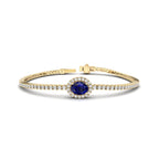 Yellow Gold Oval Sapphire Diamond Bracelet
