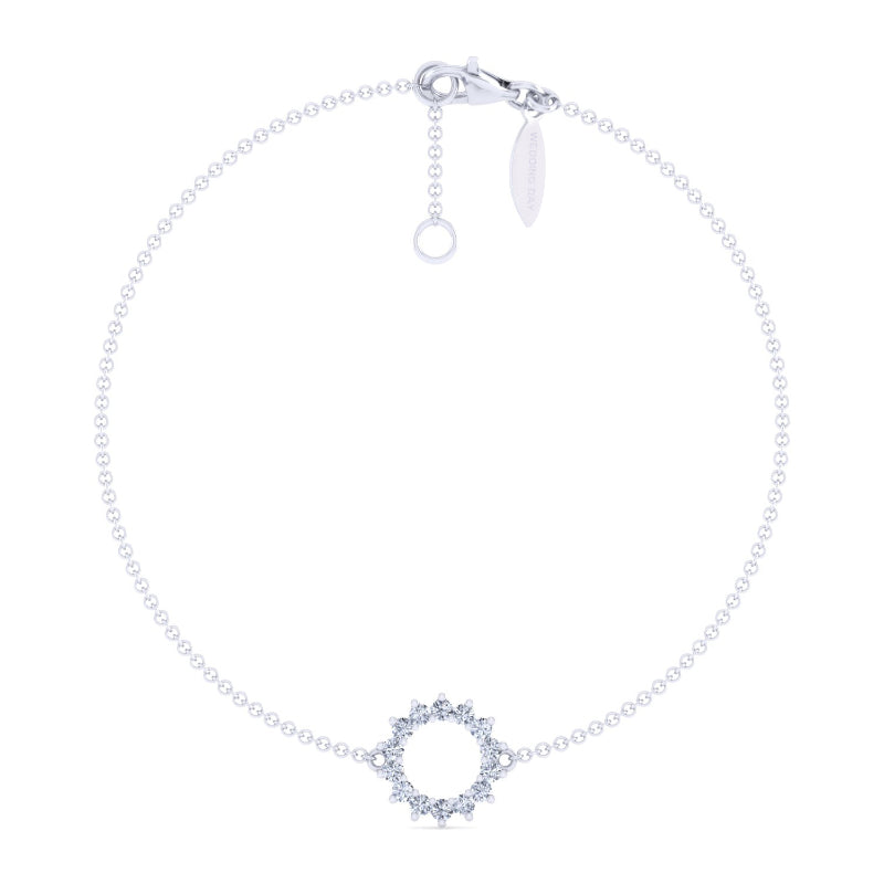 Sterling Silver Open Circle Lab Grown Diamond 1/5ctw Bracelet