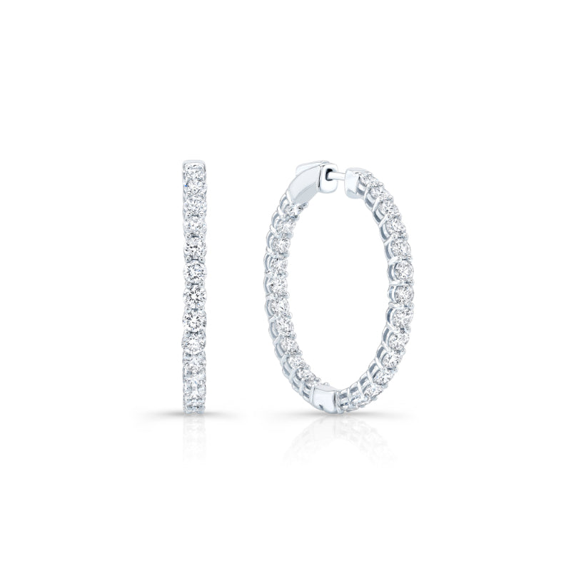Inside-Out Lab-Grown Diamond Hoop Earrings - MET-WE-0057 | 14K White Gold | MET-WE-0057-WG-01 primary