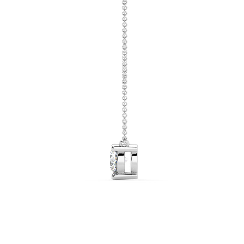 Three Prong Lab Grown Diamond Solitaire Pendant — Sterling Silver / 1/7ctw
