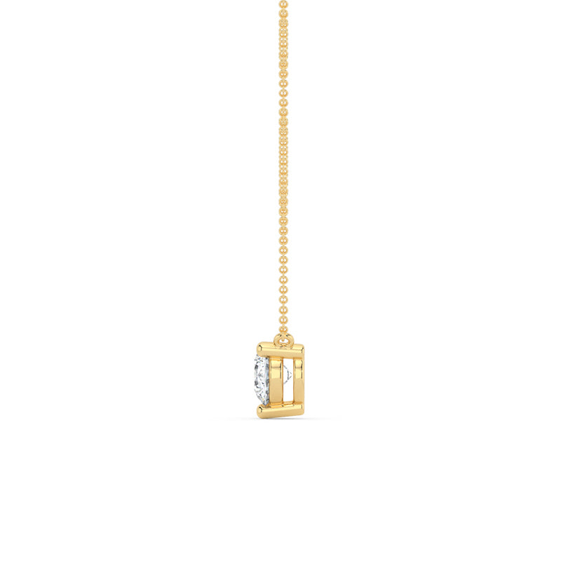 Three Prong Lab Grown Diamond Solitaire Pendant — 14K Yellow Gold / 1/3ctw