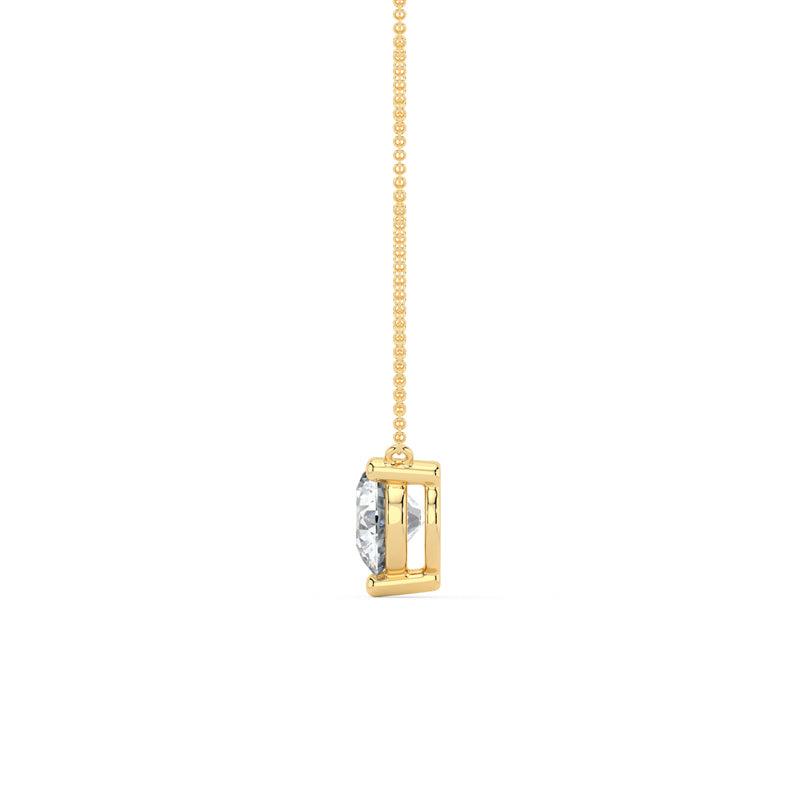 Three Prong Lab Grown Diamond Solitaire Pendant — 14K Yellow Gold / 3/4ctw