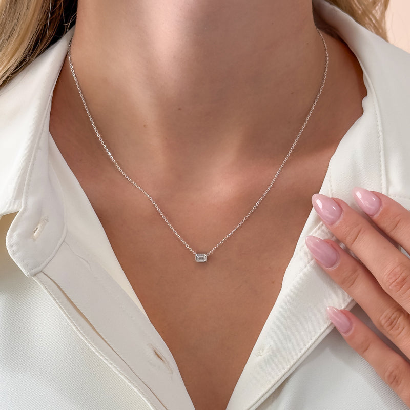 Petite Bezel Lab Grown Diamond Solitaire Pendant