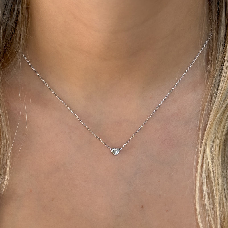Petite Bezel Lab Grown Diamond Solitaire Pendant