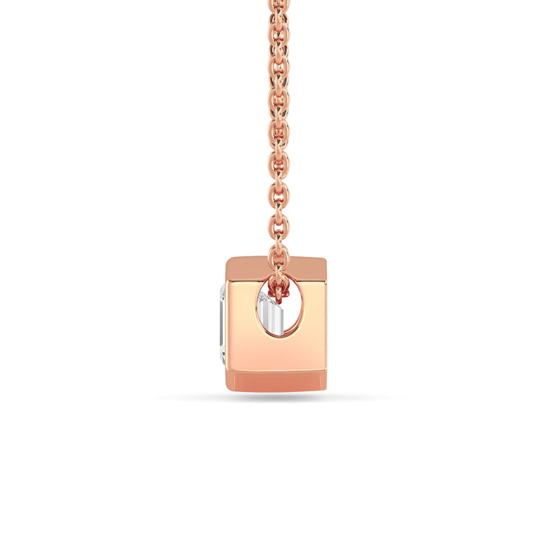 Petite Bezel Pendant — 14K Rose Gold / Asscher / 1/2ctw