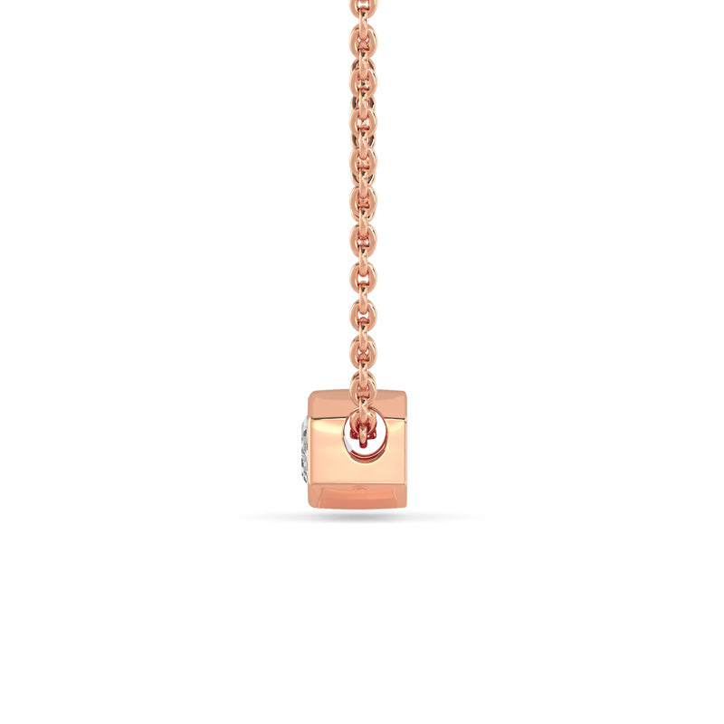 Petite Bezel Pendant — 14K Rose Gold / Emerald / 1/4ctw