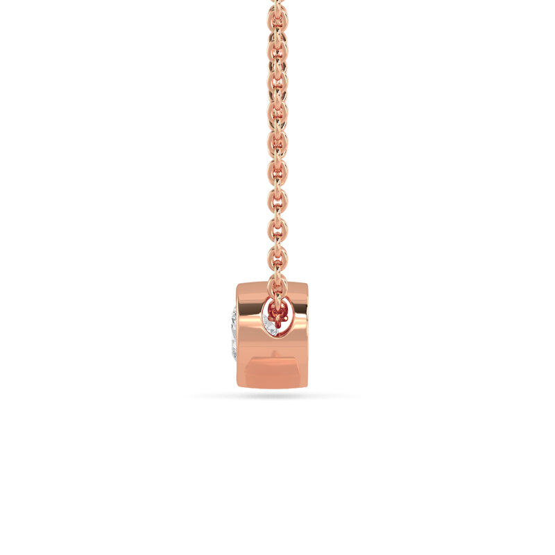 Petite Bezel Pendant — 14K Rose Gold / Heart / 1/4ctw