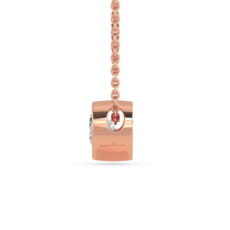 Petite Bezel Pendant — 14K Rose Gold / Heart / 1/2ctw