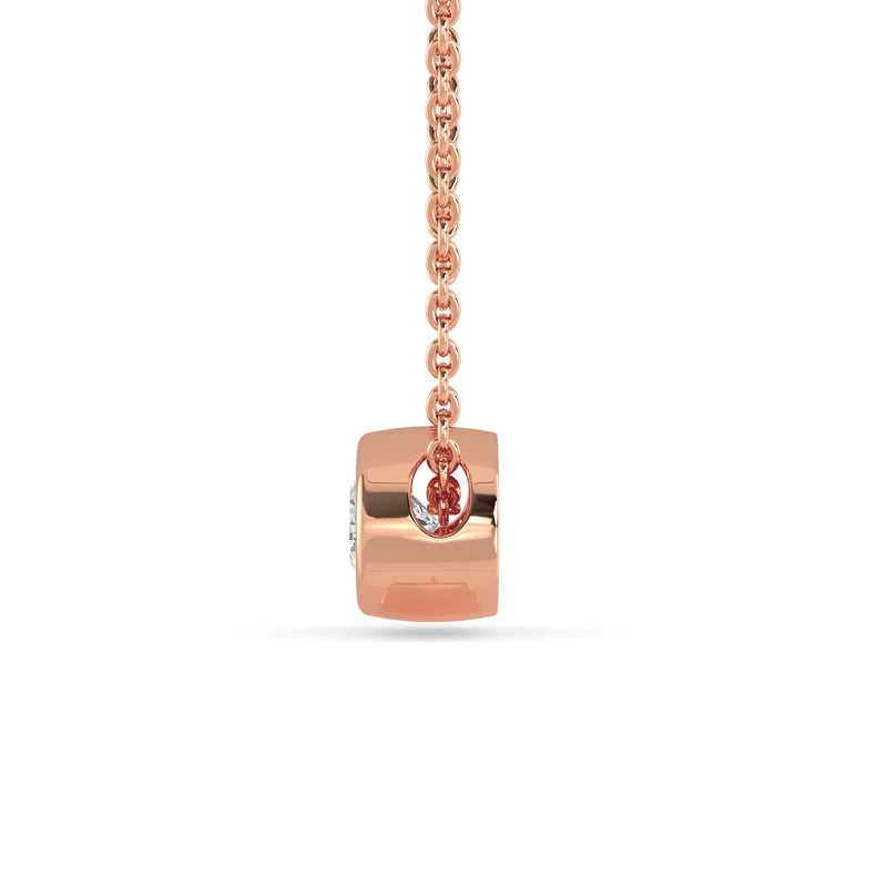 Petite Bezel Pendant — 14K Rose Gold / Oval / 1/2ctw