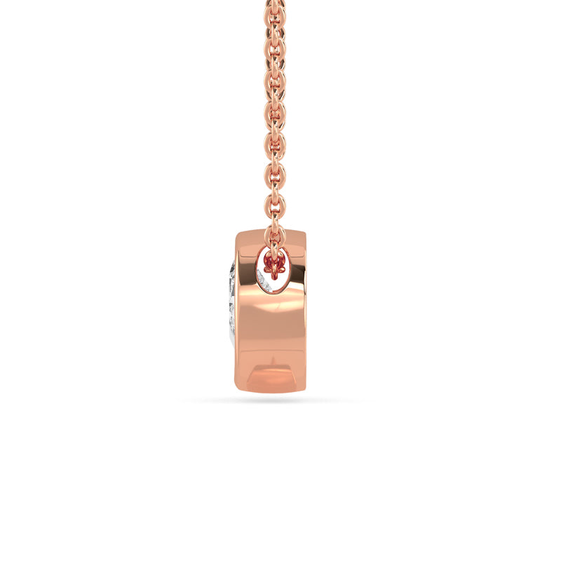 Petite Bezel Pendant — 14K Rose Gold / Pear / 1/2ctw