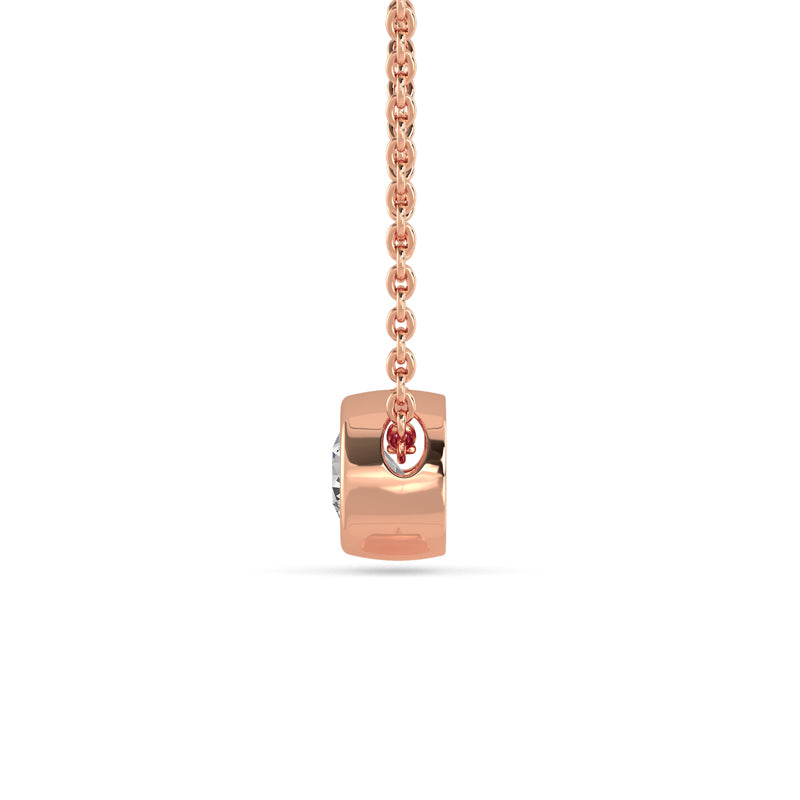 Petite Bezel Pendant — 14K Rose Gold / Round / 1/4ctw
