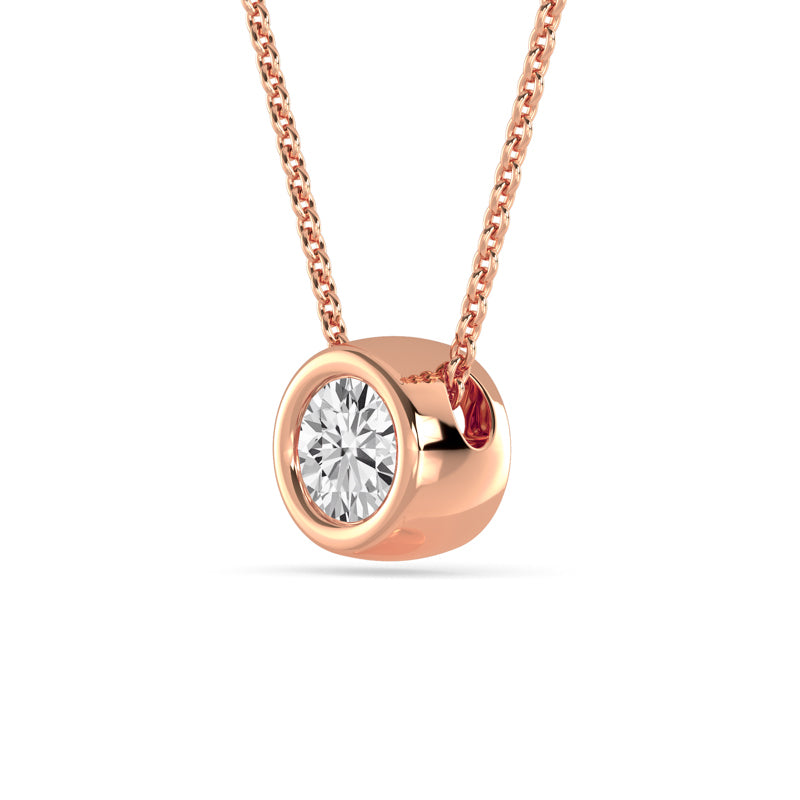 Petite Bezel Pendant — 14K Rose Gold / Round / 1/2ctw