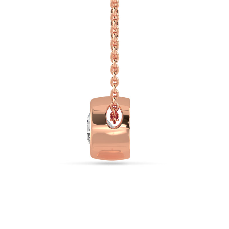 Petite Bezel Pendant — 14K Rose Gold / Round / 1/2ctw