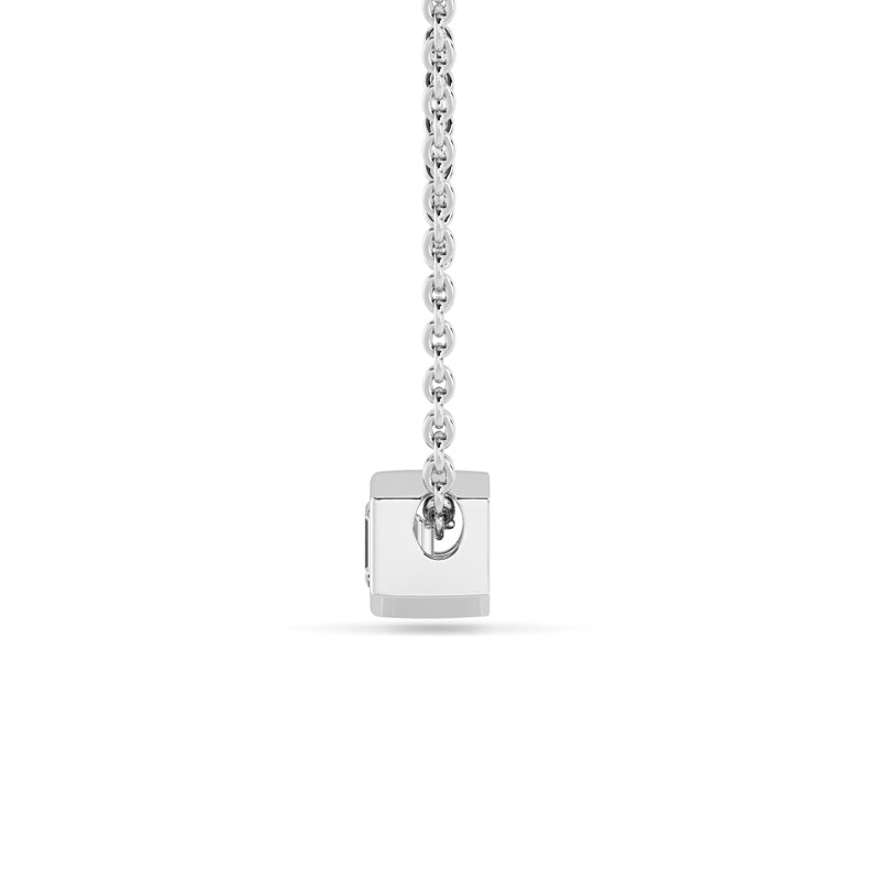 Petite Bezel Pendant — 14K White Gold / Asscher / 1/4ctw