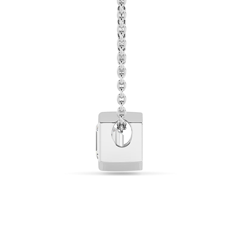 Petite Bezel Pendant — 14K White Gold / Asscher / 1/2ctw