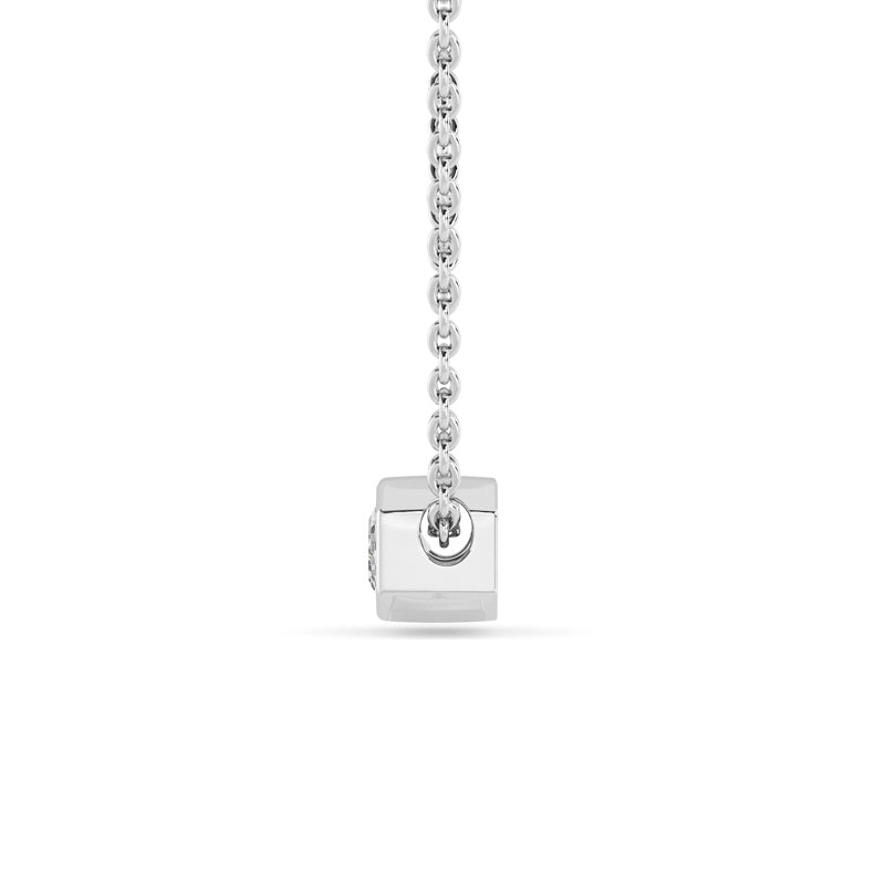 Petite Bezel Pendant — 14K White Gold / Emerald / 1/4ctw