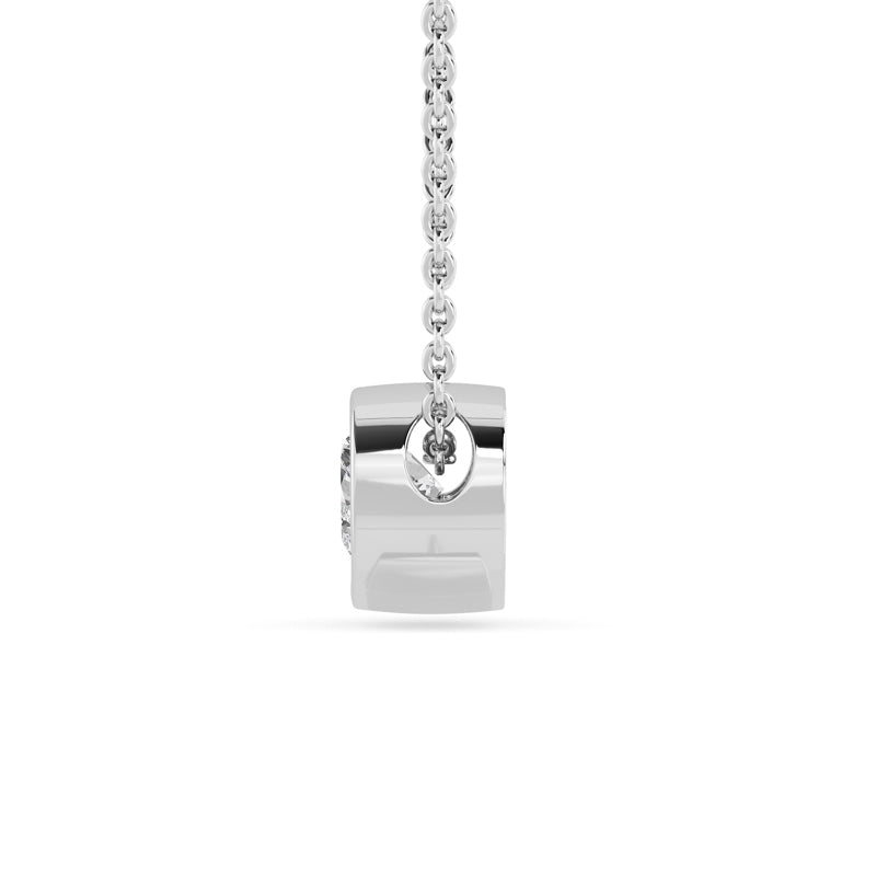 Petite Bezel Pendant — 14K White Gold / Heart / 1/2ctw