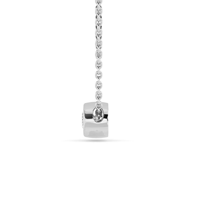 Petite Bezel Pendant — 14K White Gold / Oval / 1/4ctw
