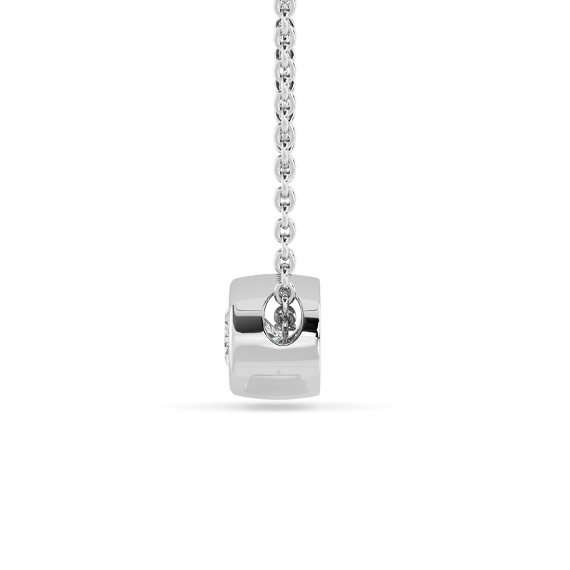 Petite Bezel Pendant — 14K White Gold / Oval / 1/2ctw