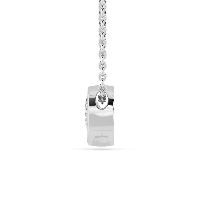 Petite Bezel Pendant — 14K White Gold / Pear / 1/2ctw