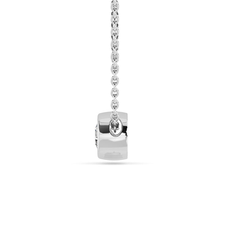 Petite Bezel Pendant — 14K White Gold / Round / 1/4ctw
