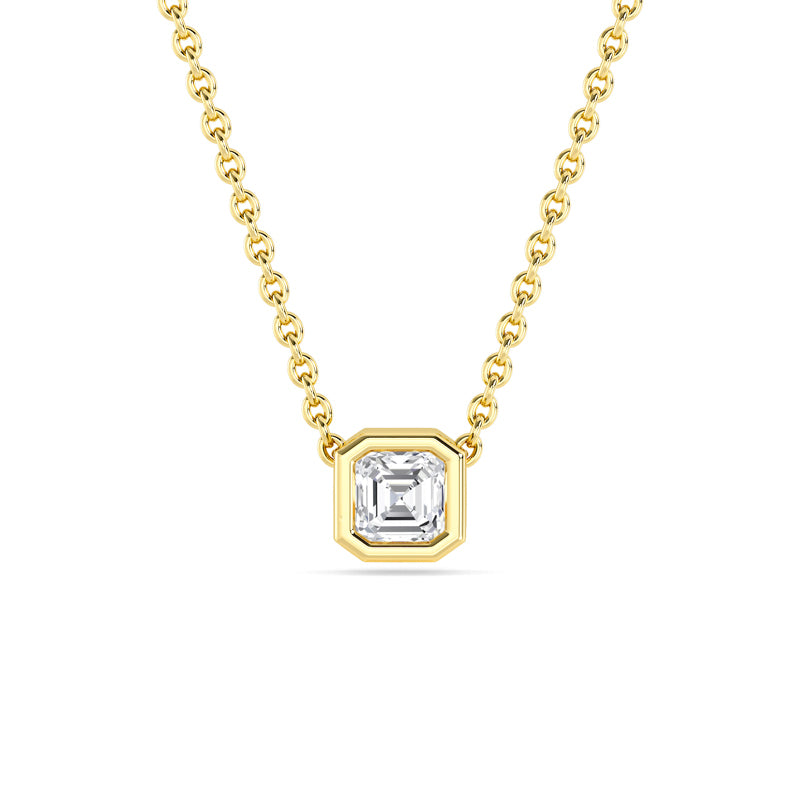 Petite Bezel Pendant — 14K Yellow Gold / Asscher / 1/4ctw