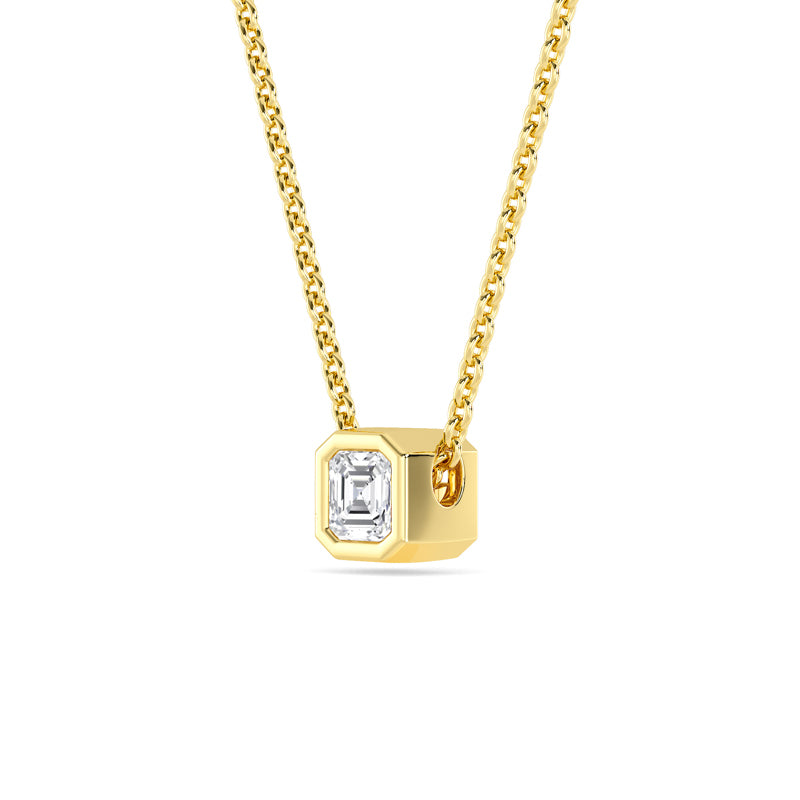 Petite Bezel Pendant — 14K Yellow Gold / Asscher / 1/4ctw