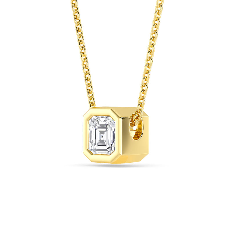 Petite Bezel Pendant — 14K Yellow Gold / Asscher / 1/2ctw