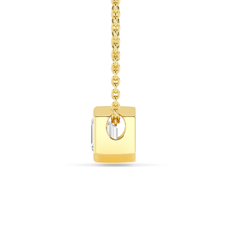Petite Bezel Pendant — 14K Yellow Gold / Asscher / 1/2ctw