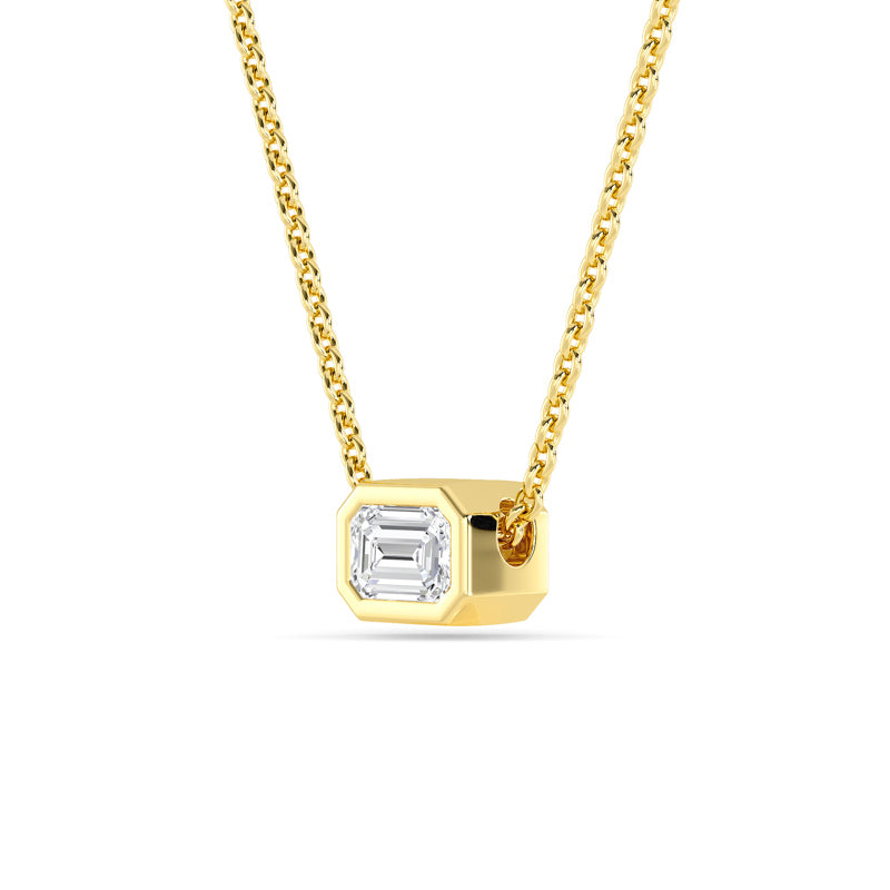 Petite Bezel Pendant — 14K Yellow Gold / Emerald / 1/4ctw