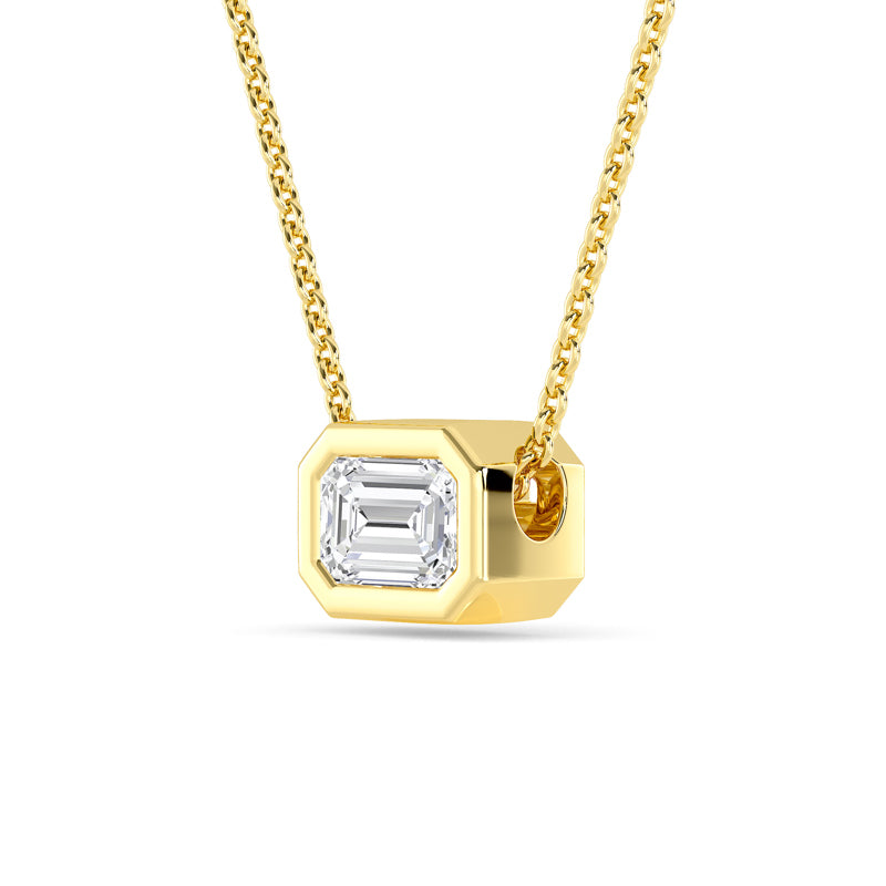 Petite Bezel Pendant — 14K Yellow Gold / Emerald / 1/2ctw