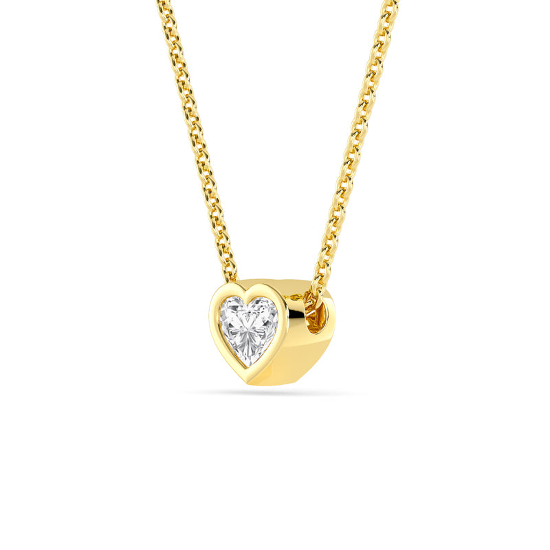 Petite Bezel Pendant — 14K Yellow Gold / Heart / 1/4ctw