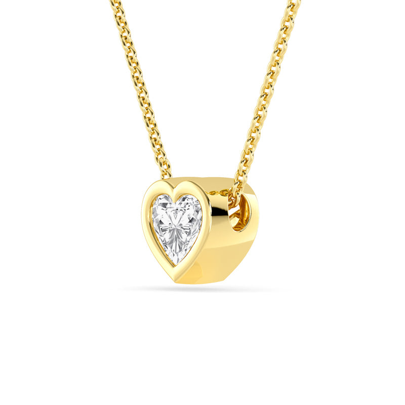 Petite Bezel Pendant — 14K Yellow Gold / Heart / 1/2ctw