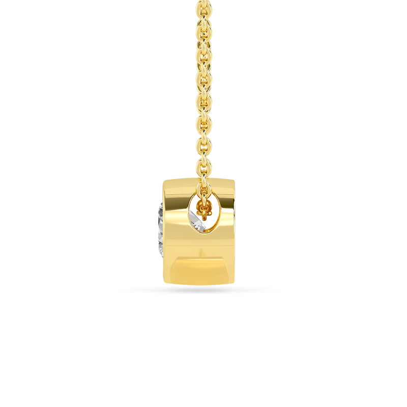 Petite Bezel Pendant — 14K Yellow Gold / Heart / 1/2ctw