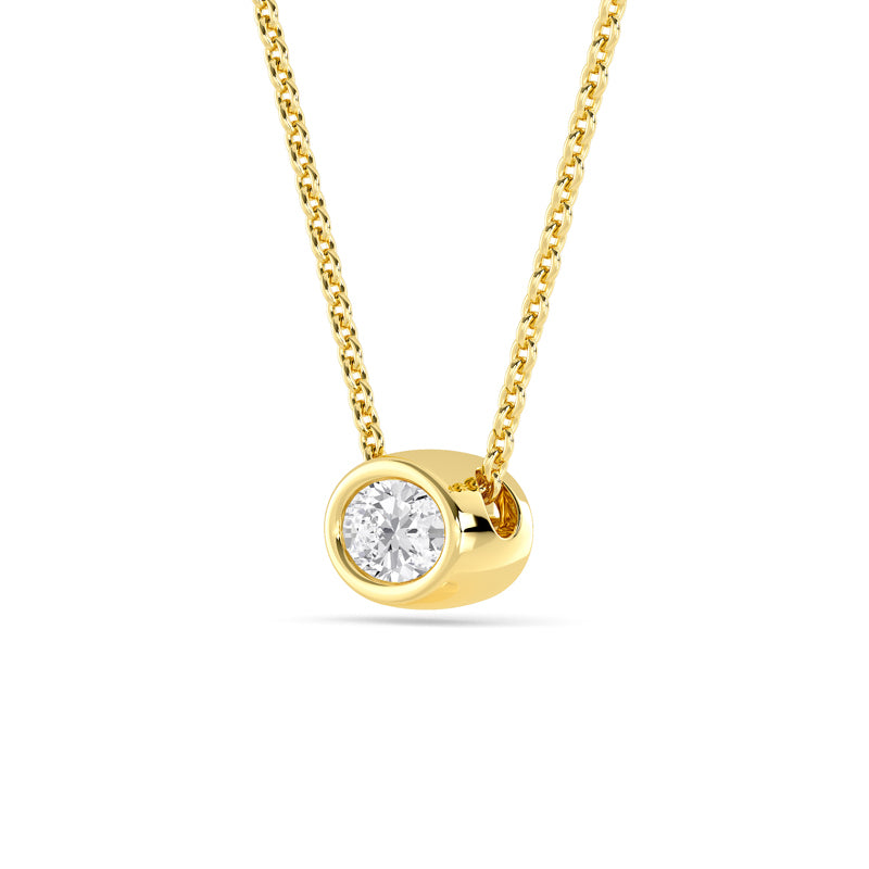 Petite Bezel Pendant — 14K Yellow Gold / Oval / 1/4ctw